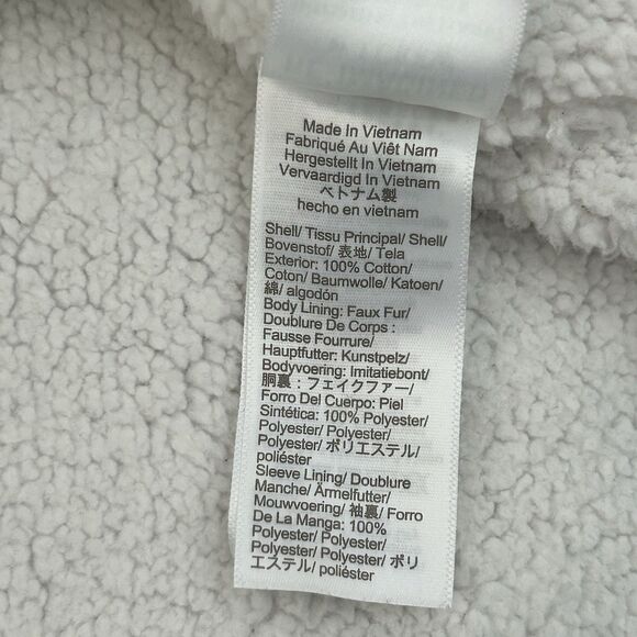 J Crew Crewcuts Boys Sz 14 Flannel Sherpa Lined Jacket Plaid Shacket Navy Red - Picture 11 of 13